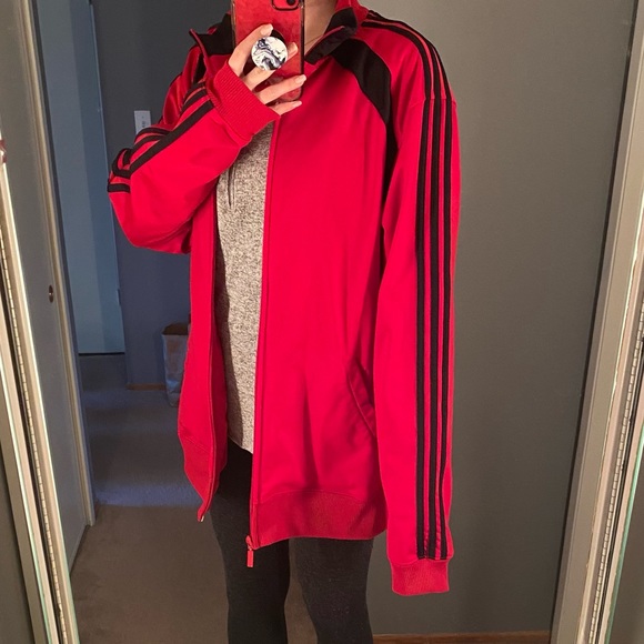 Adidas Red and Black Firebird Jacket - Picture 4 of 11